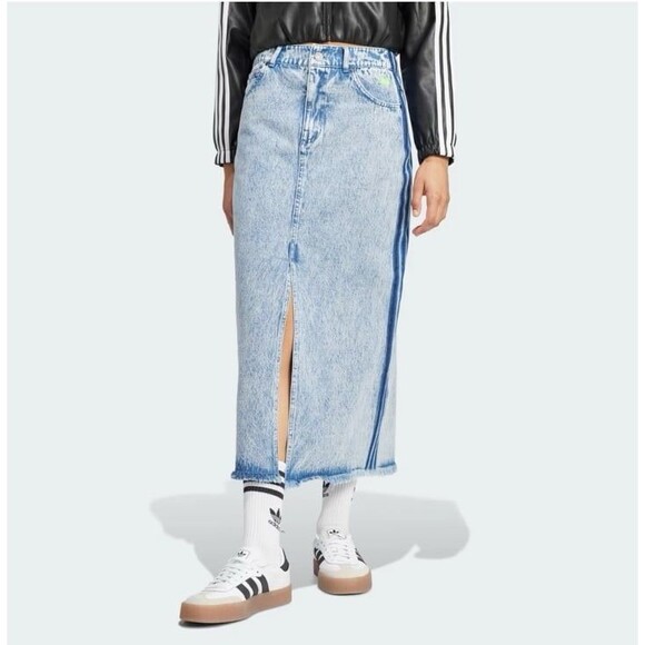Adidas Originals KSENIASCHNAIDER Denim Maxi Skirt Size 14 - Picture 1 of 10
